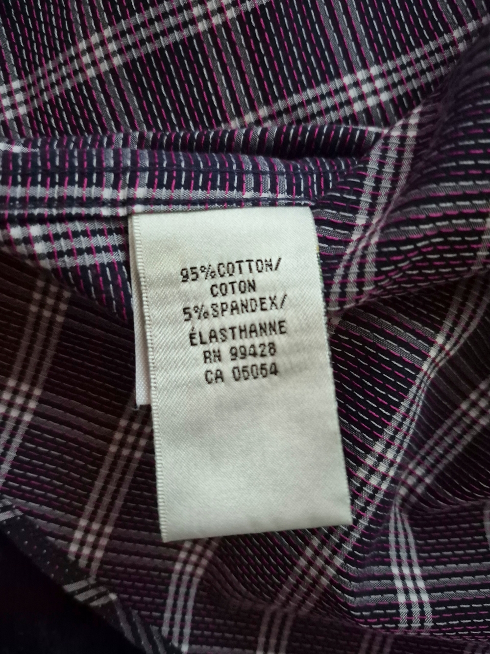 Bugatchi Shaped Comfort Stretch Purple Plaid Button Down Shirt Men's L Cotton - Picture 6 of 9